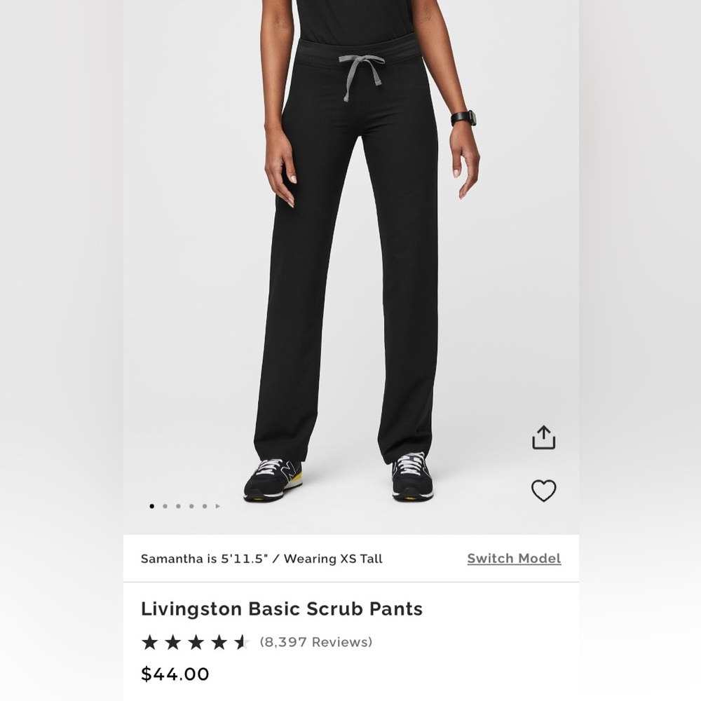 FIGS Black Livingston Pants Size L